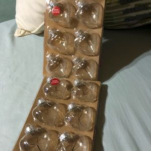 12 glass heart shaped ornaments